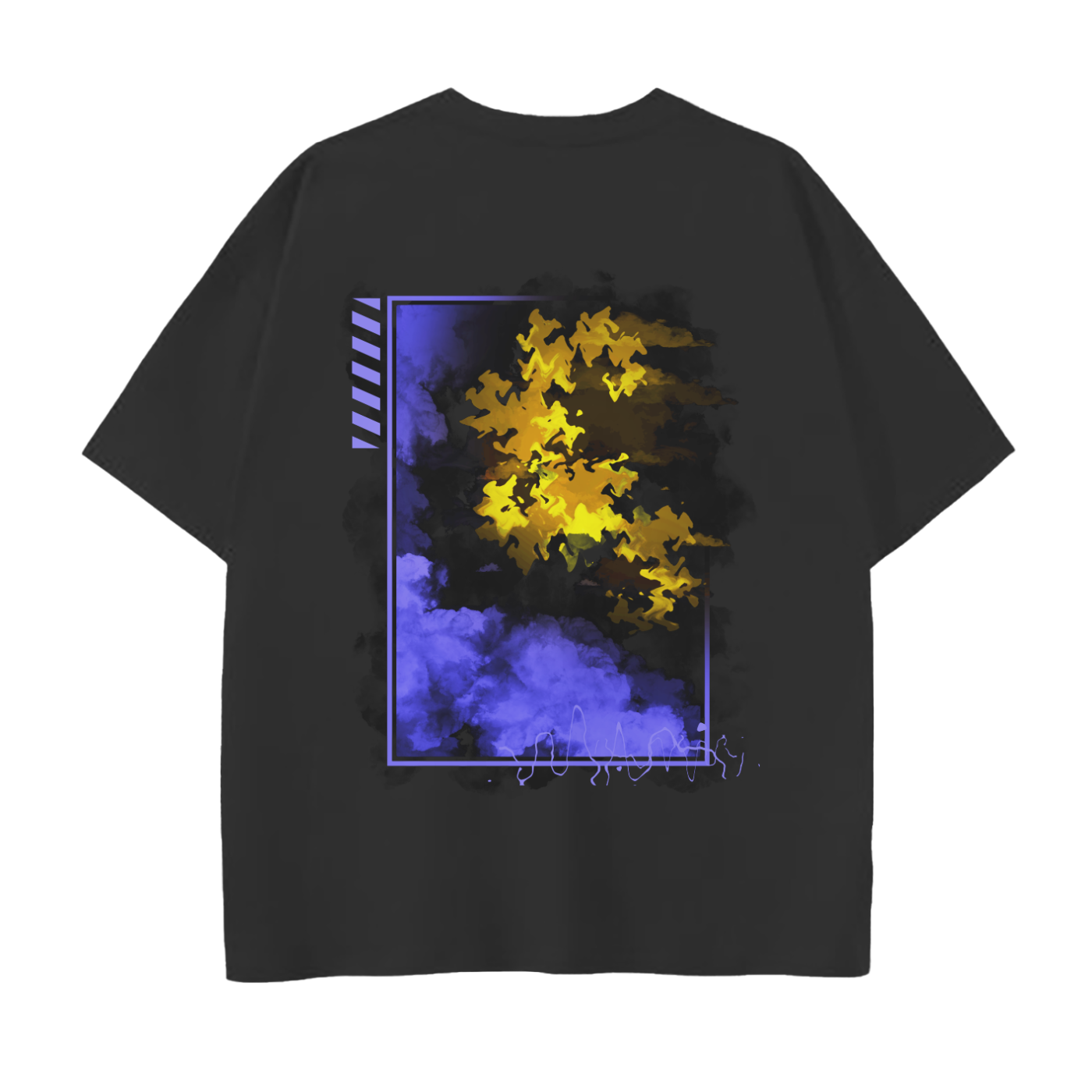 LANGUID HAZE Colorful on Black T-Shirt
