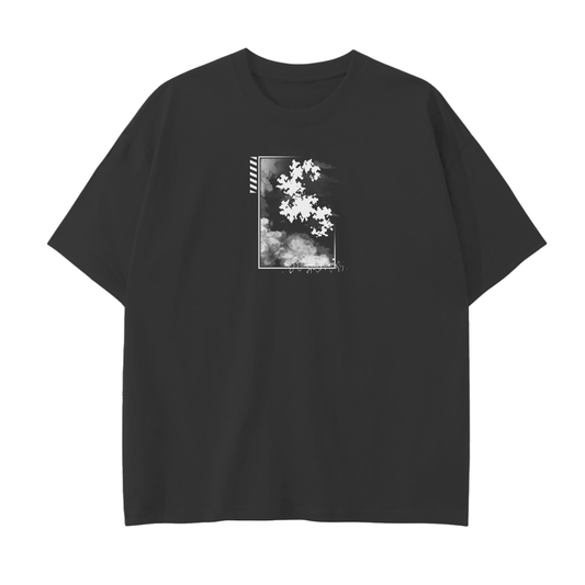 LANGUID HAZE White on Black T-Shirt
