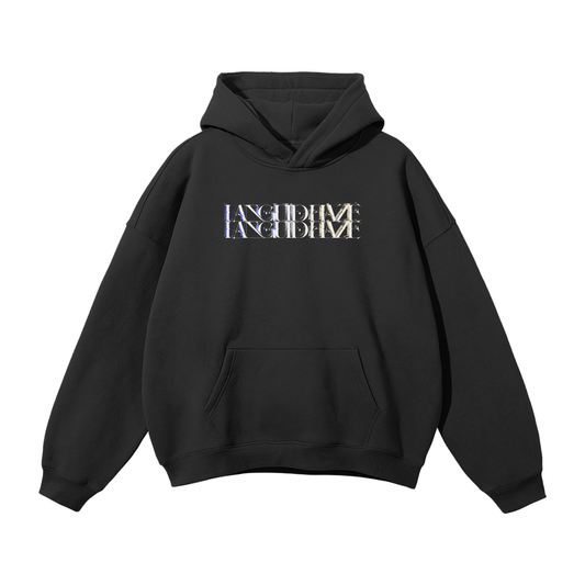 LANGUID HAZE Neon on Black Hoodie