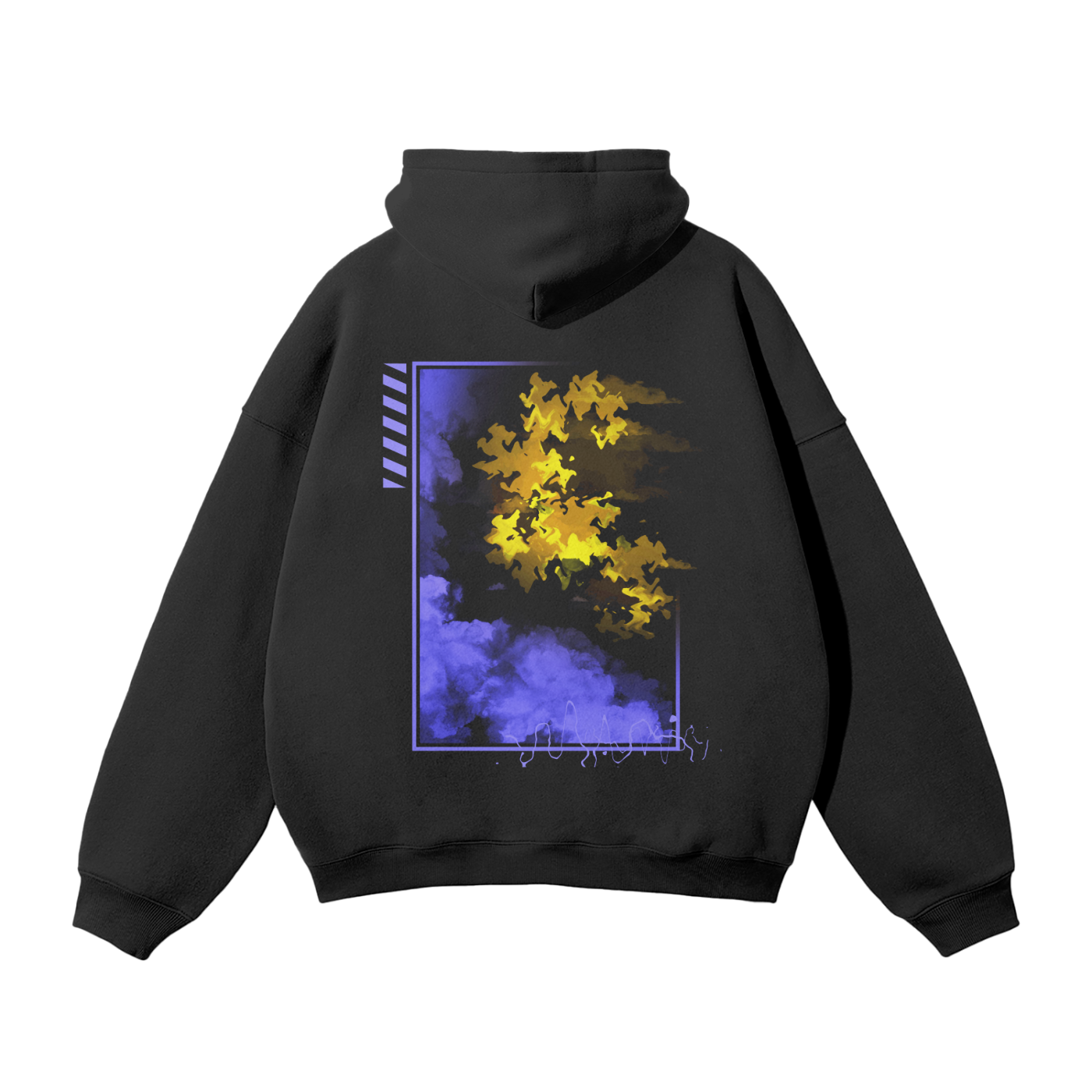 LANGUID HAZE Colorful on Black Hoodie